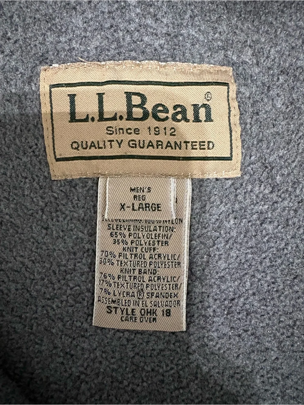 L.L. Bean Vintage Warm-Up Jacket Fleece Lined Black XL Bomber Gorpcore